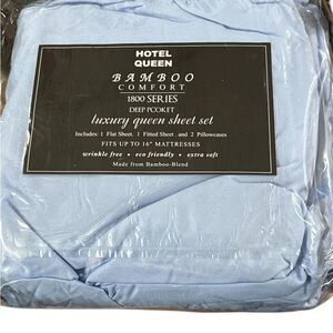 Bamboo Comfort Blue Queen Sheet Set